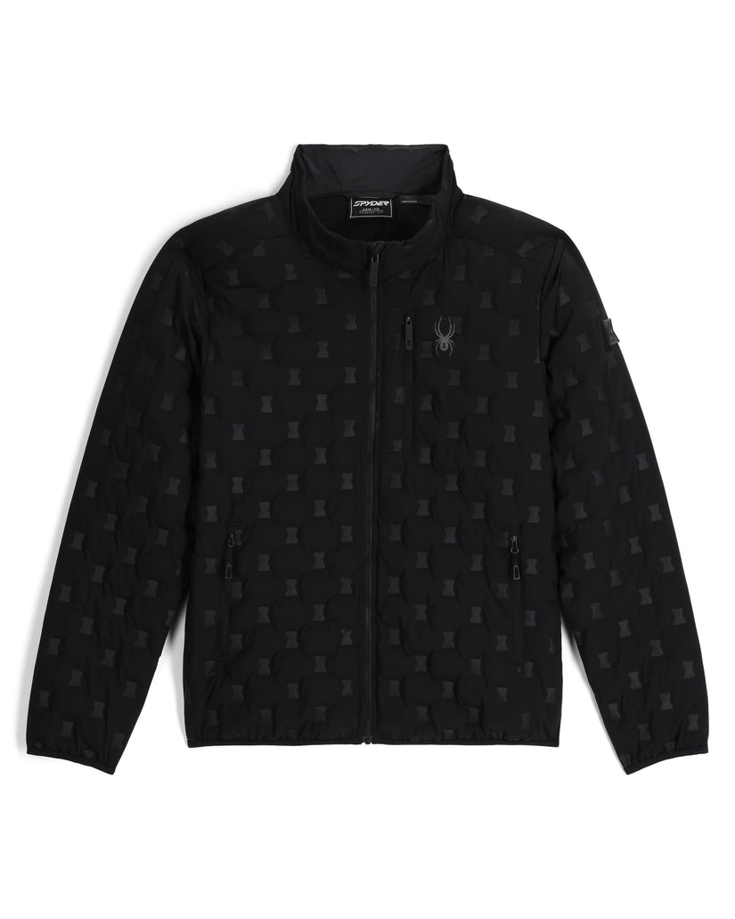 Black quarter-zip sweatshirt with a small logo on a white background