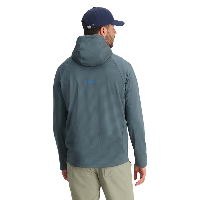 Gridweb Fleece Hoodie - Slate Blue