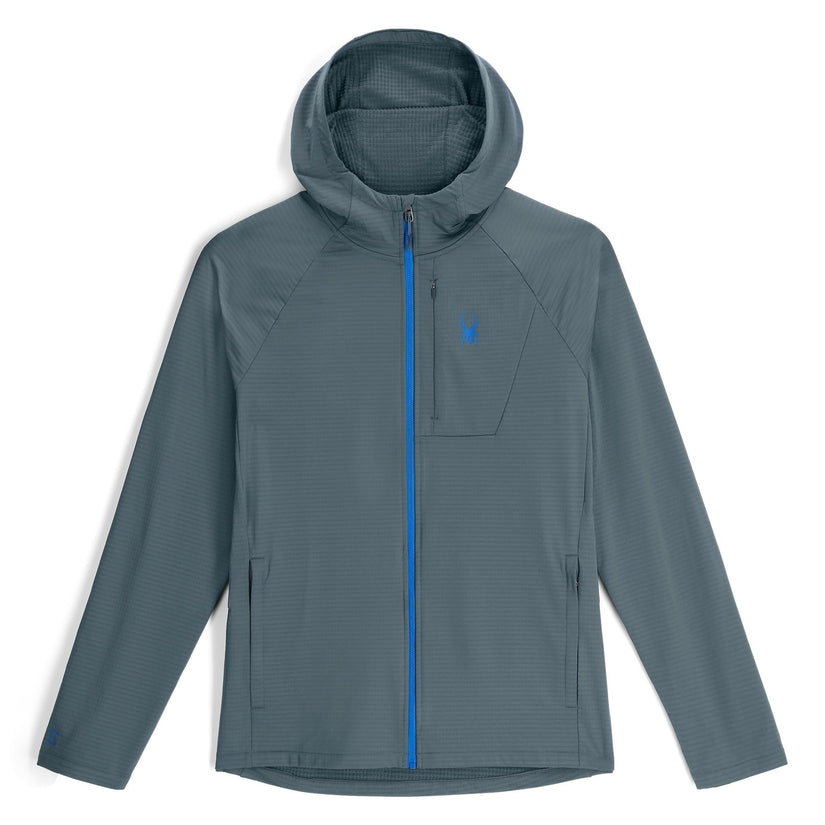 Gridweb Fleece Hoodie - Slate Blue