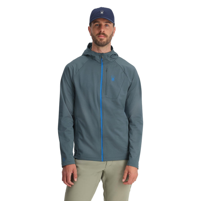 Gridweb Fleece Hoodie - Slate Blue