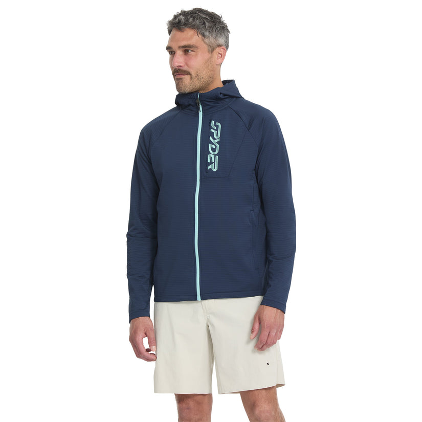 Sweat à capuche Gridweb - True Navy