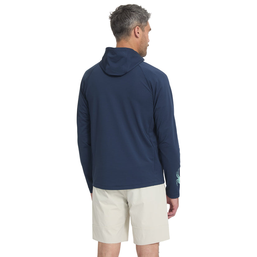 Sweat à capuche Gridweb - True Navy