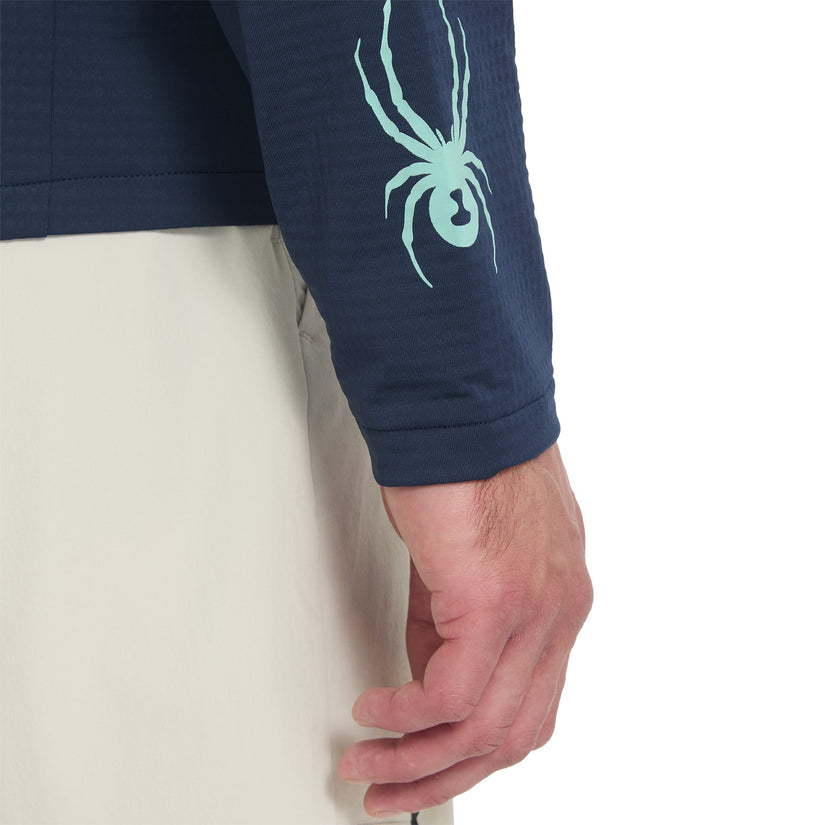 Sweat à capuche Gridweb - True Navy