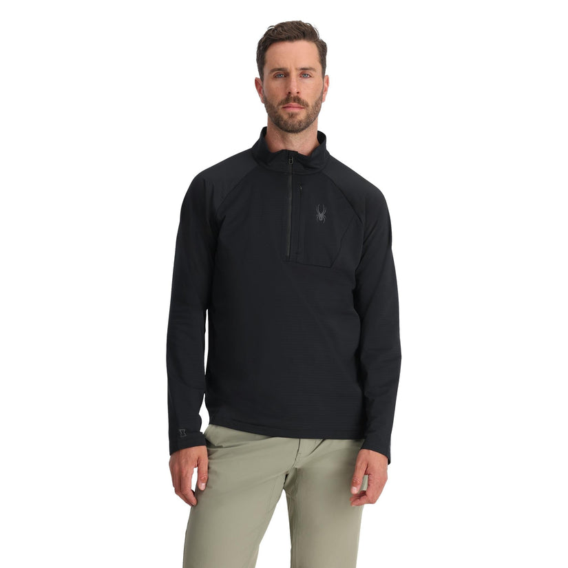 Gridweb Fleece Half Zip - Black