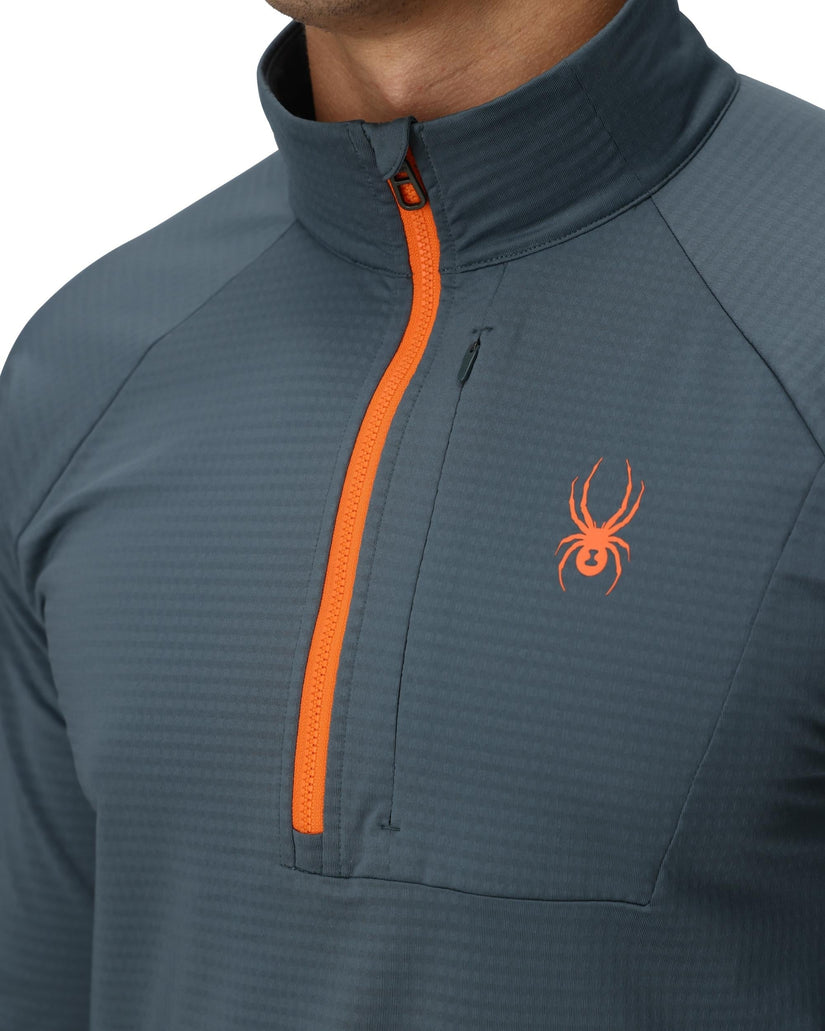 Gridweb Half Zip - Slate Blue
