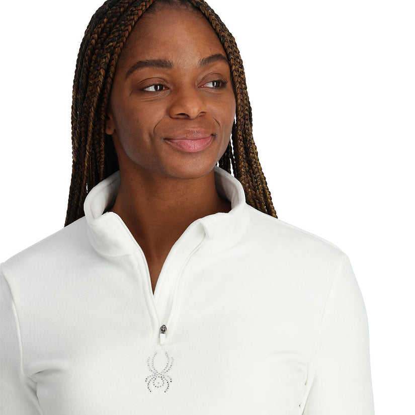 Shimmer Bug Half Zip - White