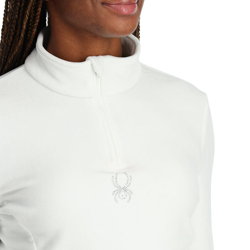 Shimmer Bug Half Zip - White