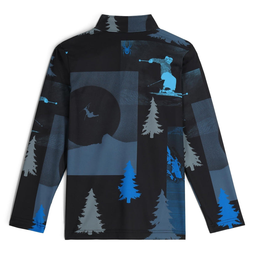 Long-sleeve shirt with nature-themed pattern on a white background