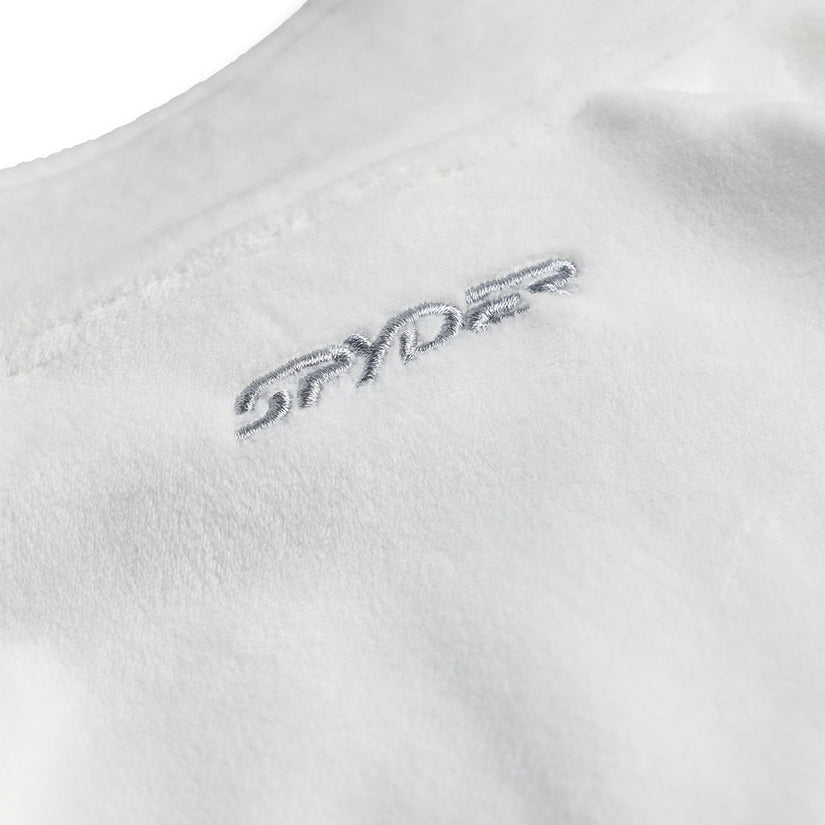 Close up of spyder logo.