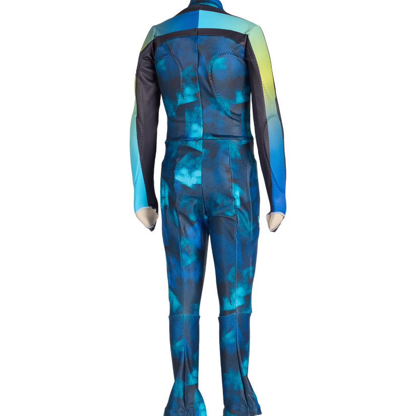 Multicolored wetsuit on a white background