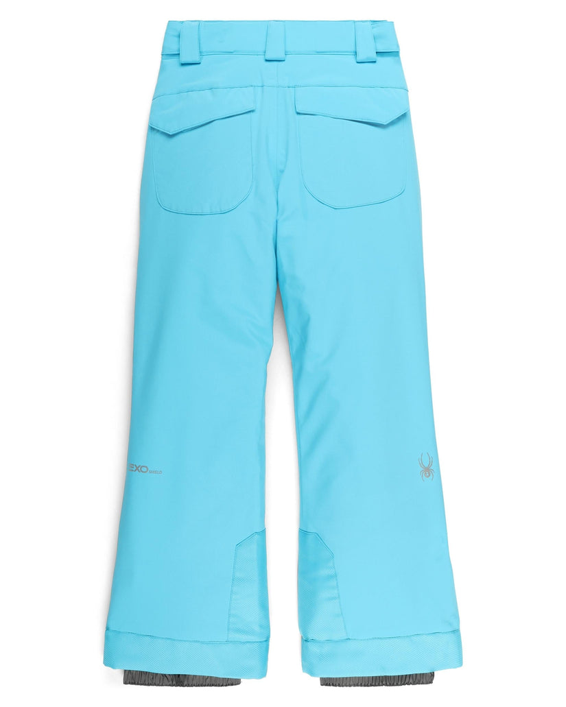 Light blue ski pants on a white background