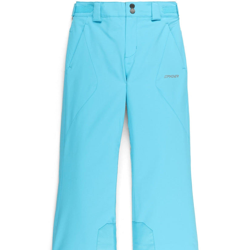 Light blue ski pants on a white background