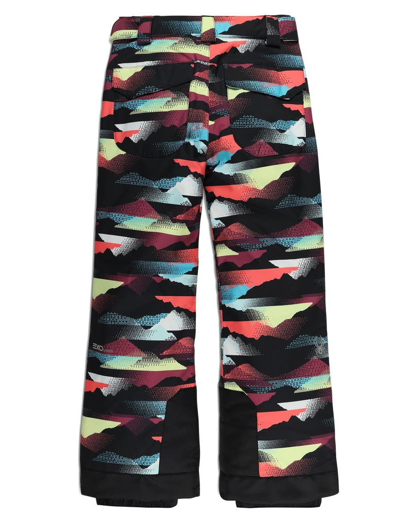 Colorful patterned pants on a white background